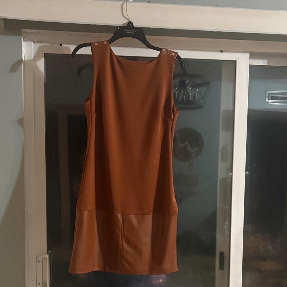 H&M Brown Sleeveless Mini Dress